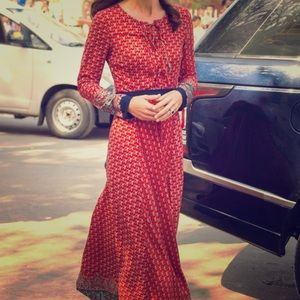 Boho style beaded maxi dress